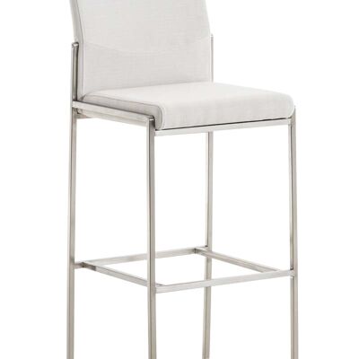 Bar stool Torino E fabric white 45x43x106 white Material stainless steel