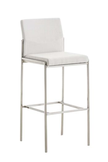 Tabouret de bar Torino E tissu blanc 45x43x106 blanc Matière acier inoxydable 1