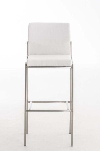 Tabouret de bar Torino E tissu blanc 45x43x106 blanc Matière acier inoxydable 2