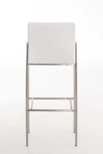 Tabouret de bar Torino E tissu blanc 45x43x106 blanc Matière acier inoxydable 4