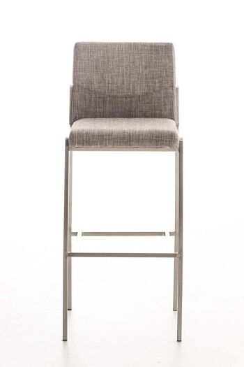 Tabouret de bar Torino E tissu Gris 45x43x106 Gris Matière acier inoxydable 2