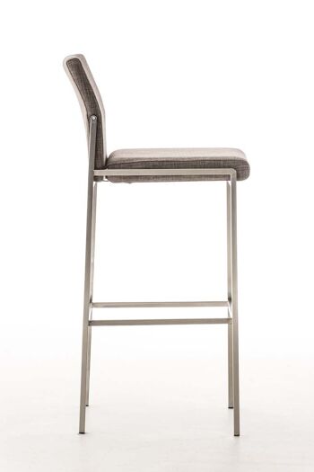 Tabouret de bar Torino E tissu Gris 45x43x106 Gris Matière acier inoxydable 3