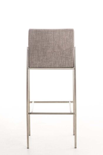 Tabouret de bar Torino E tissu Gris 45x43x106 Gris Matière acier inoxydable 4