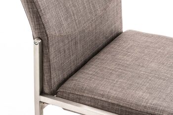 Tabouret de bar Torino E tissu Gris 45x43x106 Gris Matière acier inoxydable 6