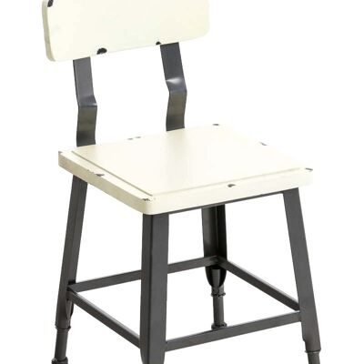 Silla bistró Till, madera crema envejecido 40x39x71,5 crema envejecido Madera Metal negro mate