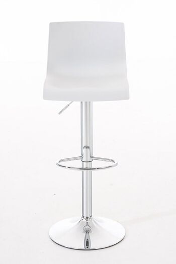 Tabouret de bar Hoover blanc 36x39x84 Bois blanc Métal chromé 2