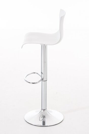 Tabouret de bar Hoover blanc 36x39x84 Bois blanc Métal chromé 3