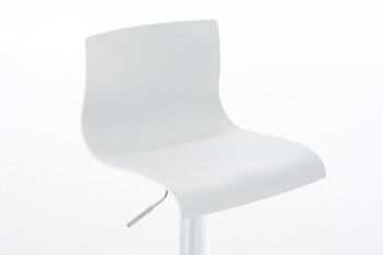 Tabouret de bar Hoover blanc 36x39x84 Bois blanc Métal chromé 5