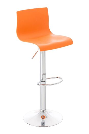 Tabouret de bar Hoover orange 36x39x84 orange Bois Métal chromé 1