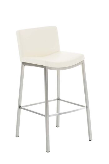 Tabouret de bar Albany crème 52x47x96 similicuir crème acier inoxydable 1