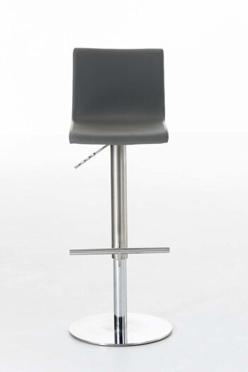 Tabouret de bar Wales Grey 40x40x79 Similicuir gris acier inoxydable 2