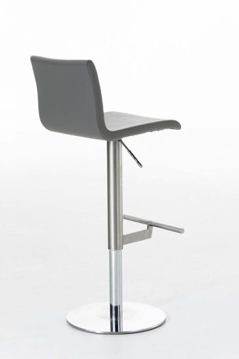 Tabouret de bar Wales Grey 40x40x79 Similicuir gris acier inoxydable 4