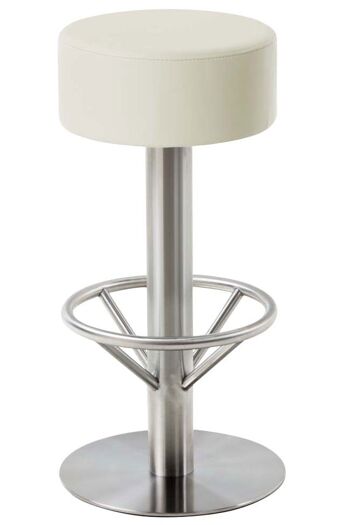 Tabouret de bar PISA V2 E76 crème 38x38x76 crème simili cuir métal 4