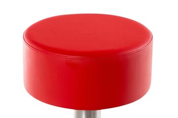 Tabouret de bar PISA V2 E76 rouge 38x38x76 cuir artificiel rouge métal 2