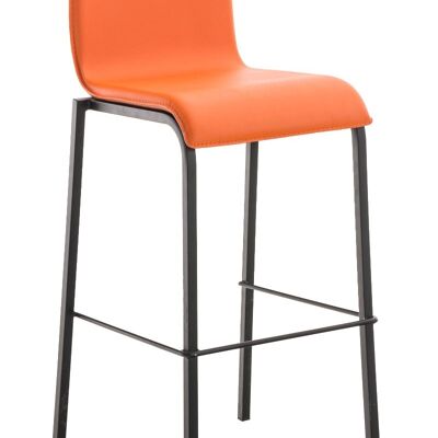 Taburete de bar Avola Leather Flat B78 naranja 51x43x103 cuero artificial naranja Metal negro mate