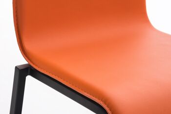 Tabouret de bar Avola Cuir Flat B78 orange 51x43x103 cuir artificiel orange Métal noir mat 5