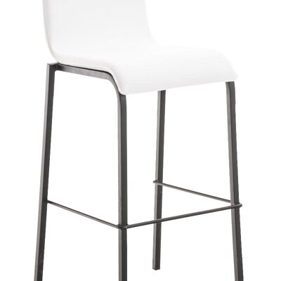 Taburete de bar Avola Leather Flat B78 blanco 51x43x103 cuero artificial blanco Metal negro mate