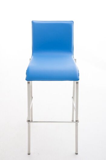 Tabouret de bar Avola Leather Flat E78 bleu 51x43x103 cuir artificiel bleu acier inoxydable 2