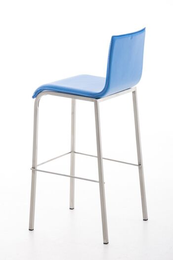 Tabouret de bar Avola Leather Flat E78 bleu 51x43x103 cuir artificiel bleu acier inoxydable 4