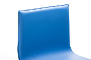 Tabouret de bar Avola Leather Flat E78 bleu 51x43x103 cuir artificiel bleu acier inoxydable 5