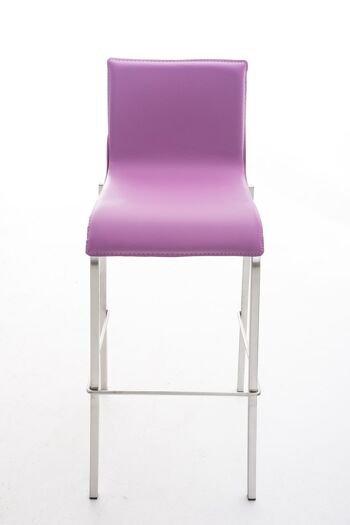 Tabouret de bar Avola Leather Flat E78 violet 51x43x103 cuir artificiel violet acier inoxydable 2