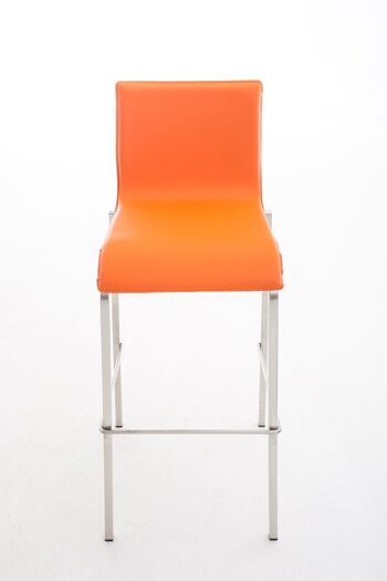 Tabouret de bar Avola Leather Flat E78 orange 51x43x103 cuir artificiel orange acier inoxydable 2