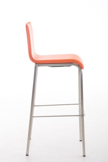 Tabouret de bar Avola Leather Flat E78 orange 51x43x103 cuir artificiel orange acier inoxydable 3