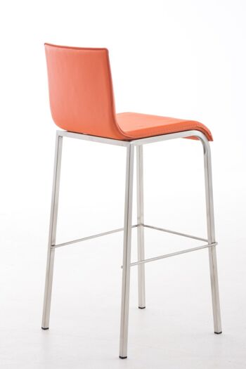 Tabouret de bar Avola Leather Flat E78 orange 51x43x103 cuir artificiel orange acier inoxydable 4