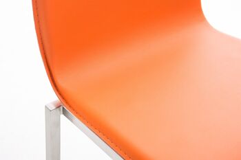 Tabouret de bar Avola Leather Flat E78 orange 51x43x103 cuir artificiel orange acier inoxydable 6