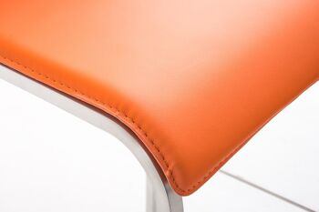Tabouret de bar Avola Leather Flat E78 orange 51x43x103 cuir artificiel orange acier inoxydable 7