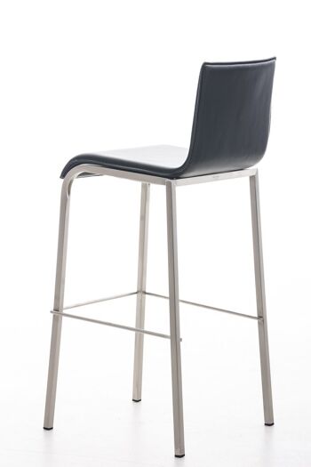 Tabouret de bar Avola Leather Flat E78 noir 51x43x103 cuir artificiel noir acier inoxydable 4