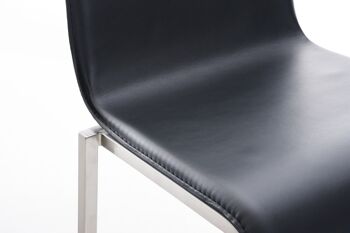 Tabouret de bar Avola Leather Flat E78 noir 51x43x103 cuir artificiel noir acier inoxydable 6