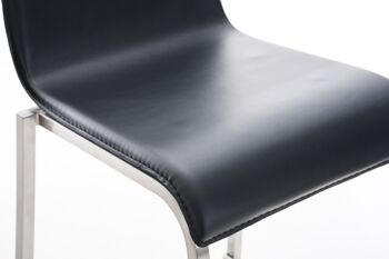 Tabouret de bar Avola Leather Flat E78 noir 51x43x103 cuir artificiel noir acier inoxydable 7