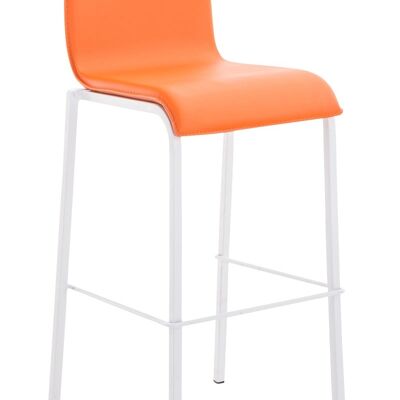 Barhocker Avola Leder flach B78 orange 51x43x103 orange Kunstleder Metall