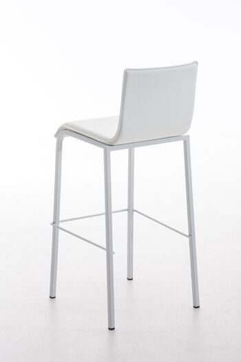 Tabouret de bar Avola Cuir Flat W78 blanc 51x43x103 cuir artificiel blanc métal 3