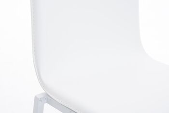 Tabouret de bar Avola Cuir Flat W78 blanc 51x43x103 cuir artificiel blanc métal 5