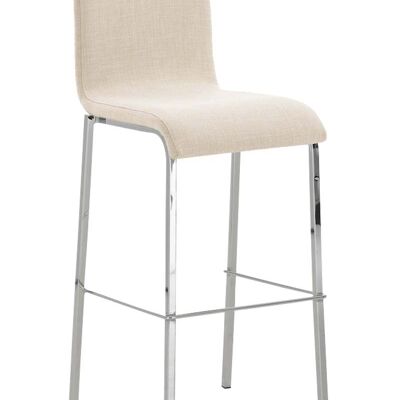 Tabouret de bar tissu Avola Flat C78 crème 51x43x103 crème Matière Métal chromé