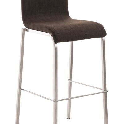 Tabouret de bar Avola tissu plat E78 marron 51x43x103 marron Matière acier inoxydable