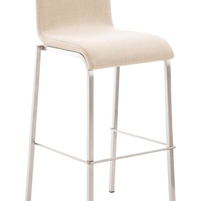 Tabouret de bar Avola tissu plat E78 crème 51x43x103 crème Matière acier inoxydable