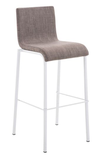 Tabouret de bar Avola tissu Flat L78 Gris 51x43x103 Gris Matière métal 1