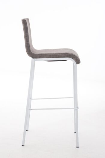 Tabouret de bar Avola tissu Flat L78 Gris 51x43x103 Gris Matière métal 2