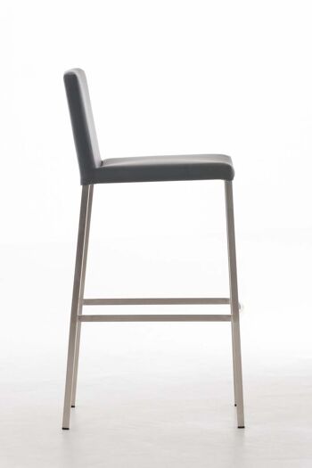 Tabouret de bar Arik Grey 52x42x102 Similicuir gris acier inoxydable 3