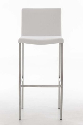 Tabouret de bar Arik FABRIC blanc 52x42x102 blanc Matériau acier inoxydable 2