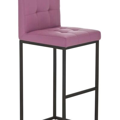 Taburete de bar Edinburgh B77 violeta 45x41x103,5 cuero artificial violeta Metal negro mate