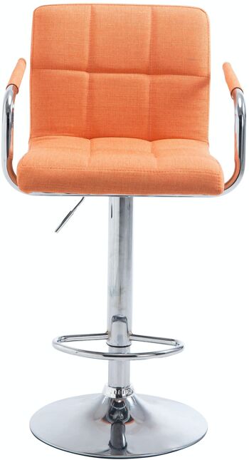 Tabouret de bar Lucy V2 tissu chrome orange 46x54x91 orange Matière métal 2