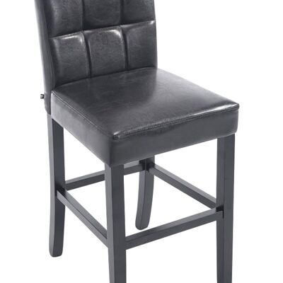 Tabouret de bar Raphael simili cuir noir noir 52x44x94 simili cuir noir Bois