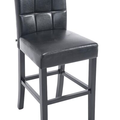 Tabouret de bar Raphael simili cuir marron noir 52x44x94 simili cuir marron Bois