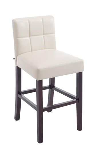 Tabouret de bar Raphael simili cuir cappuccino crème 52x44x94 similicuir crème Bois 1