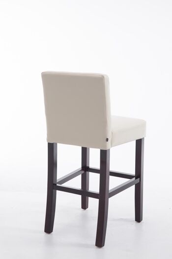 Tabouret de bar Raphael simili cuir cappuccino crème 52x44x94 similicuir crème Bois 4