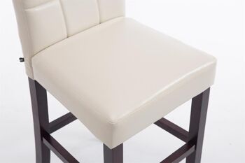 Tabouret de bar Raphael simili cuir cappuccino crème 52x44x94 similicuir crème Bois 6